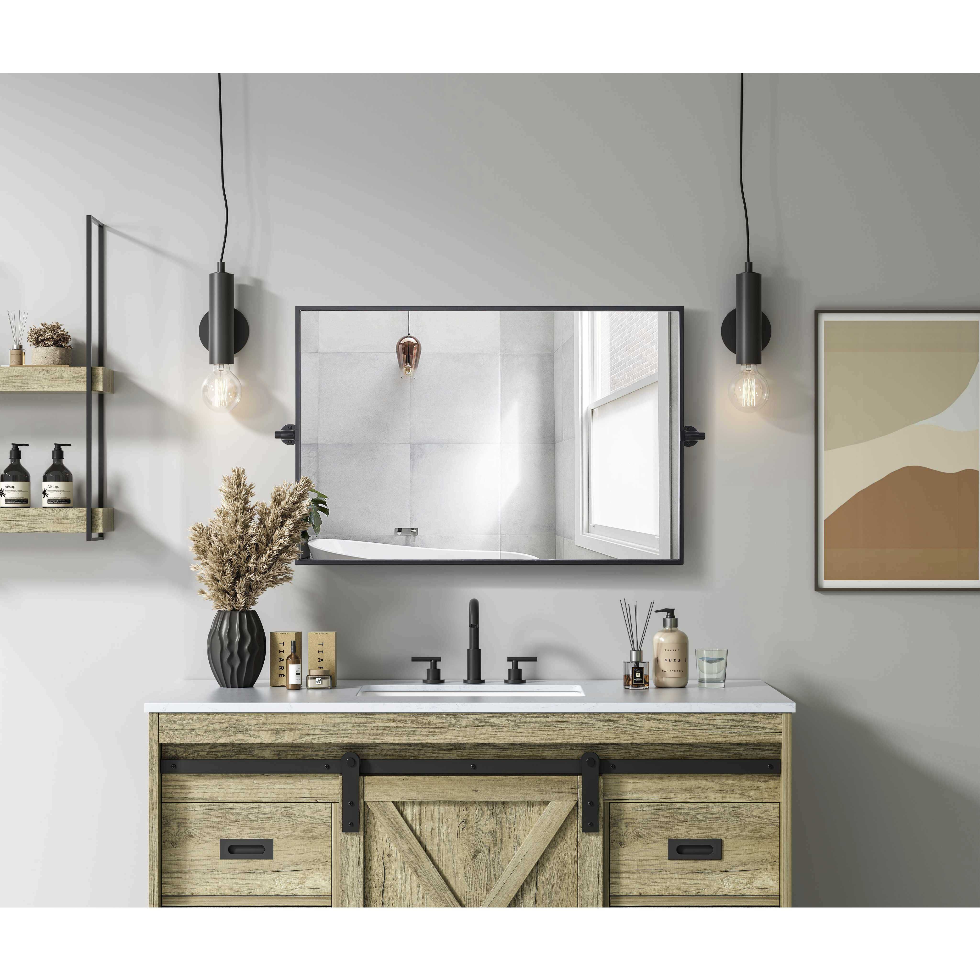 Amoura 36 X 24 inch Black Mirror