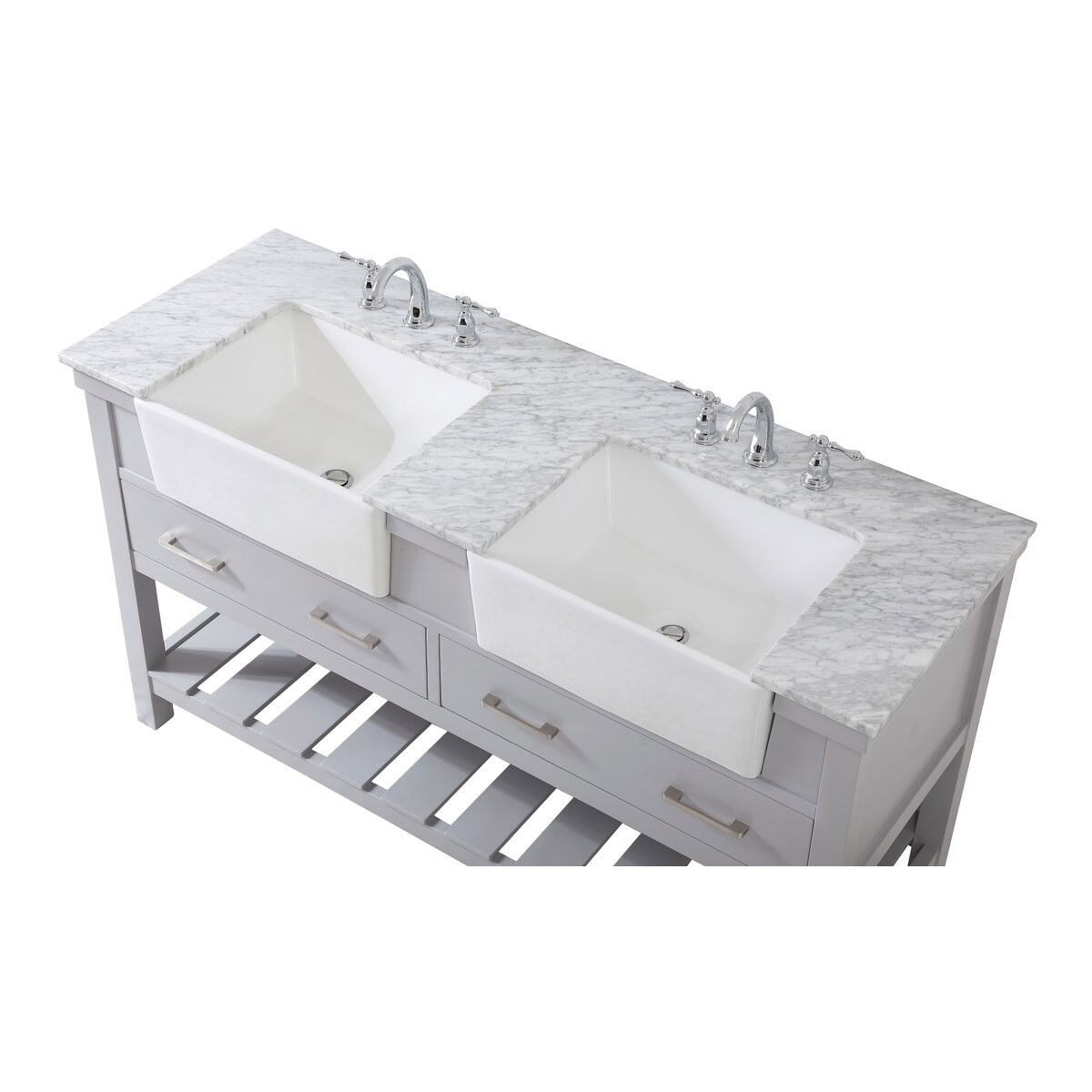 Clement 60 X 22 X 34 inch Grey Bathroom Vanity Cabinet