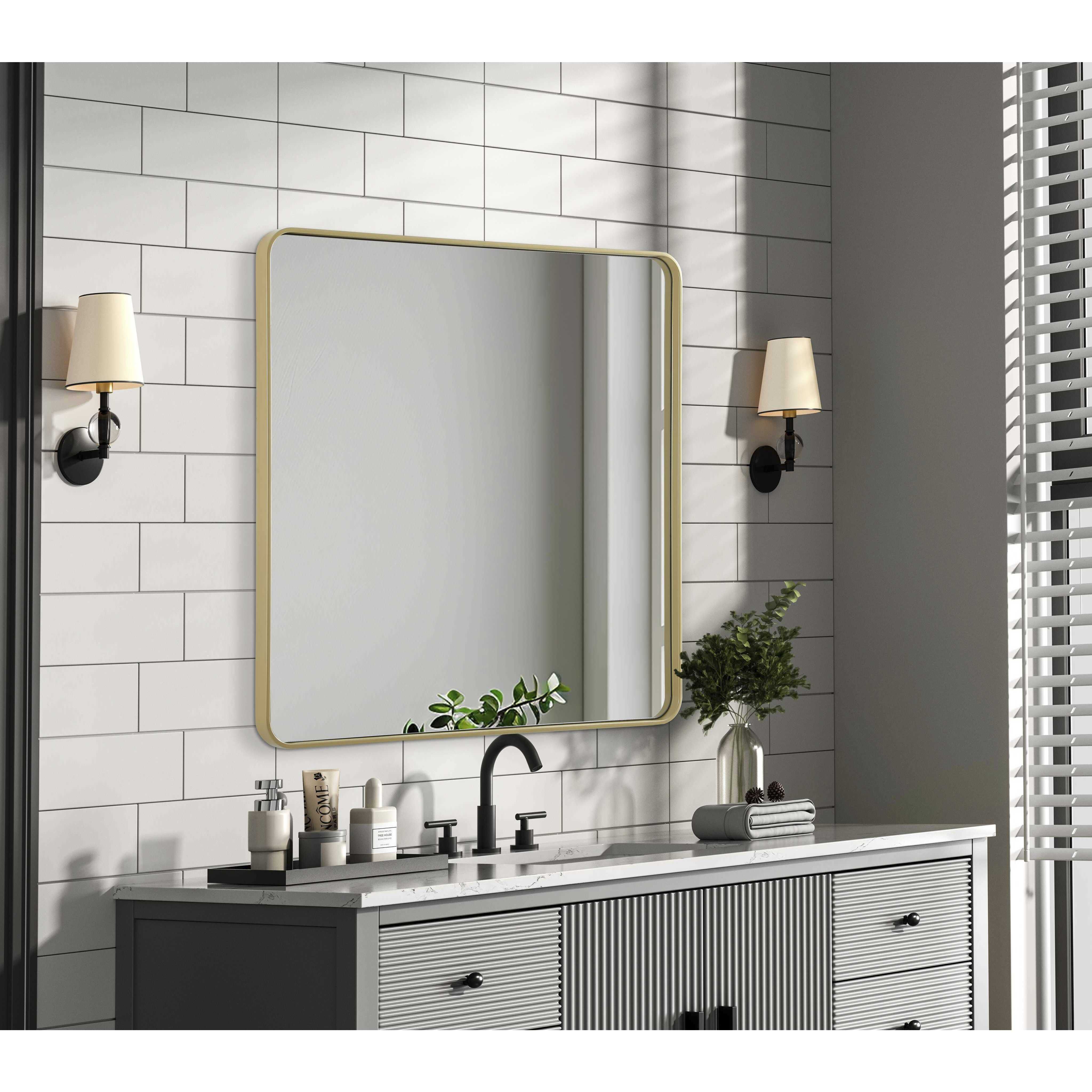 Remy 42 X 42 inch Brass Mirror