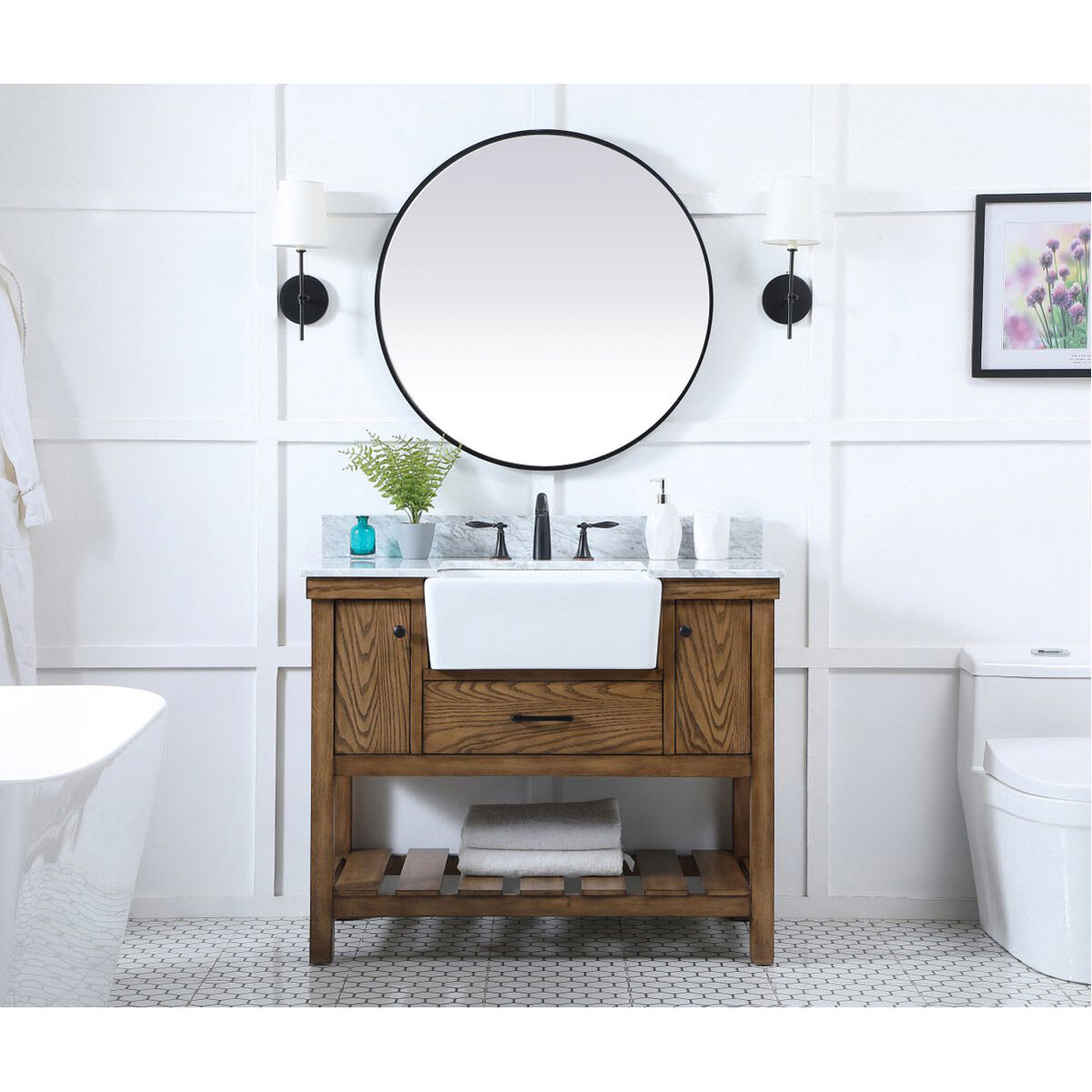 Clement 42 X 22 X 34.13 inch Driftwood Bathroom Vanity Cabinet