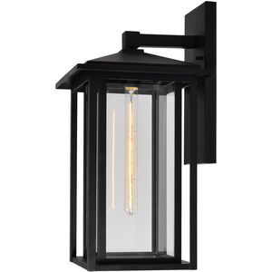 Crawford 1 Light 21.6 inch Black Outdoor Wall Light