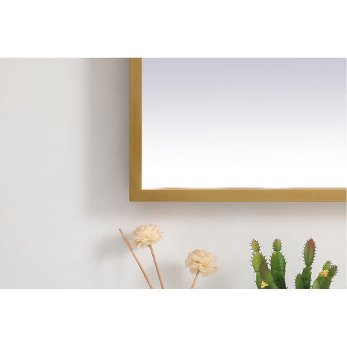 Pier 36 X 27 inch Brass LED Mirror