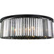 Sydney 10 Light 44 inch Matte Black Flush Mount Ceiling Light in Silver Shade, Urban Classic