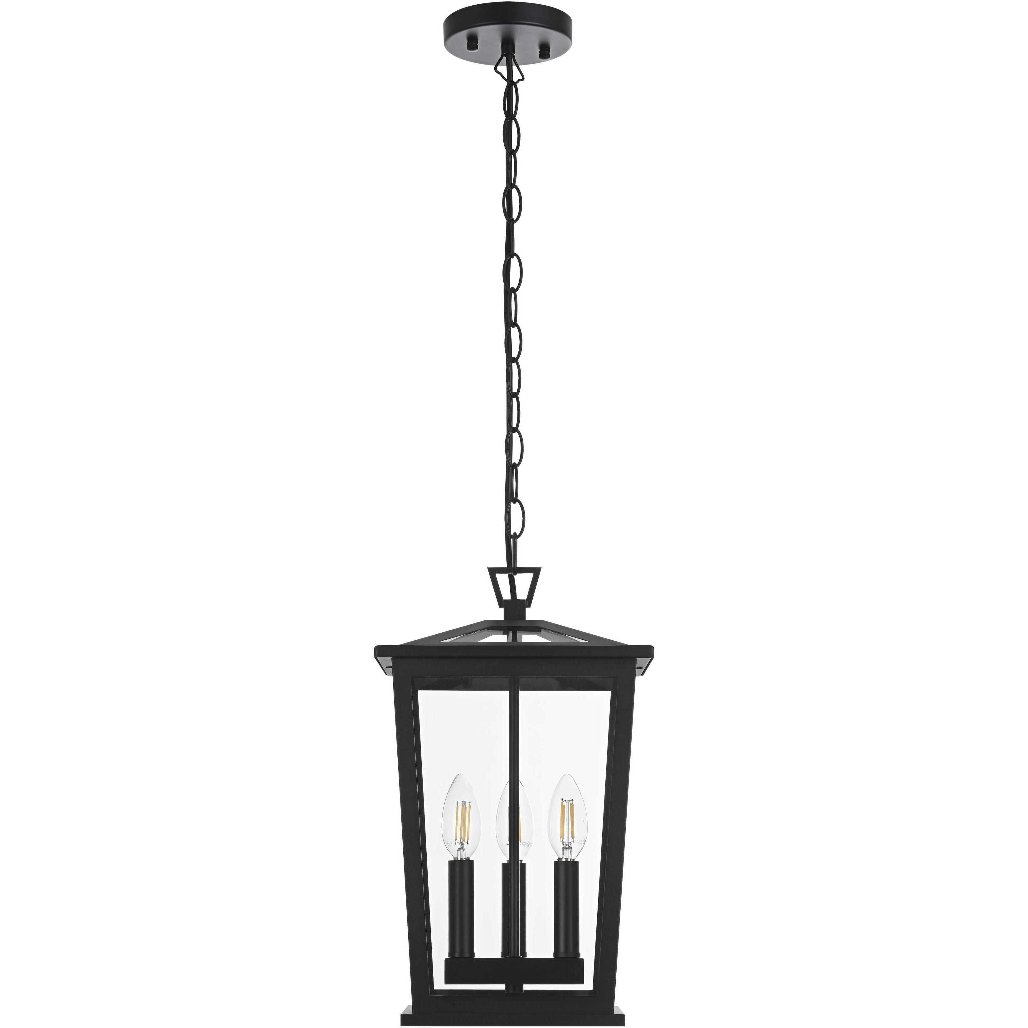 Berks 3 Light 7 inch Black Outdoor Pendant