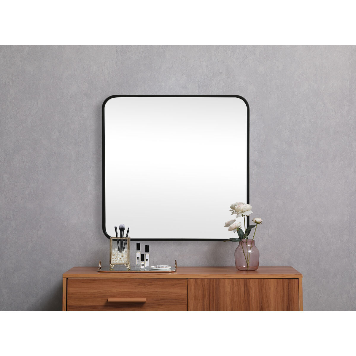 Evermore 24 X 24 inch Black Vanity Mirror