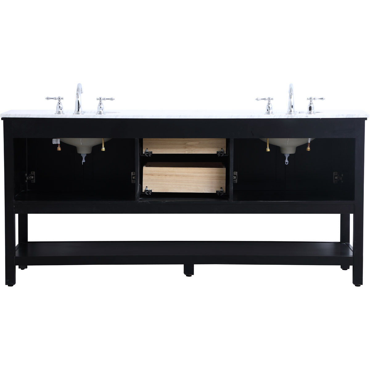 Metropolis 72 X 22 X 34 inch Black Vanity Sink Set