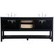 Metropolis 72 X 22 X 34 inch Black Vanity Sink Set