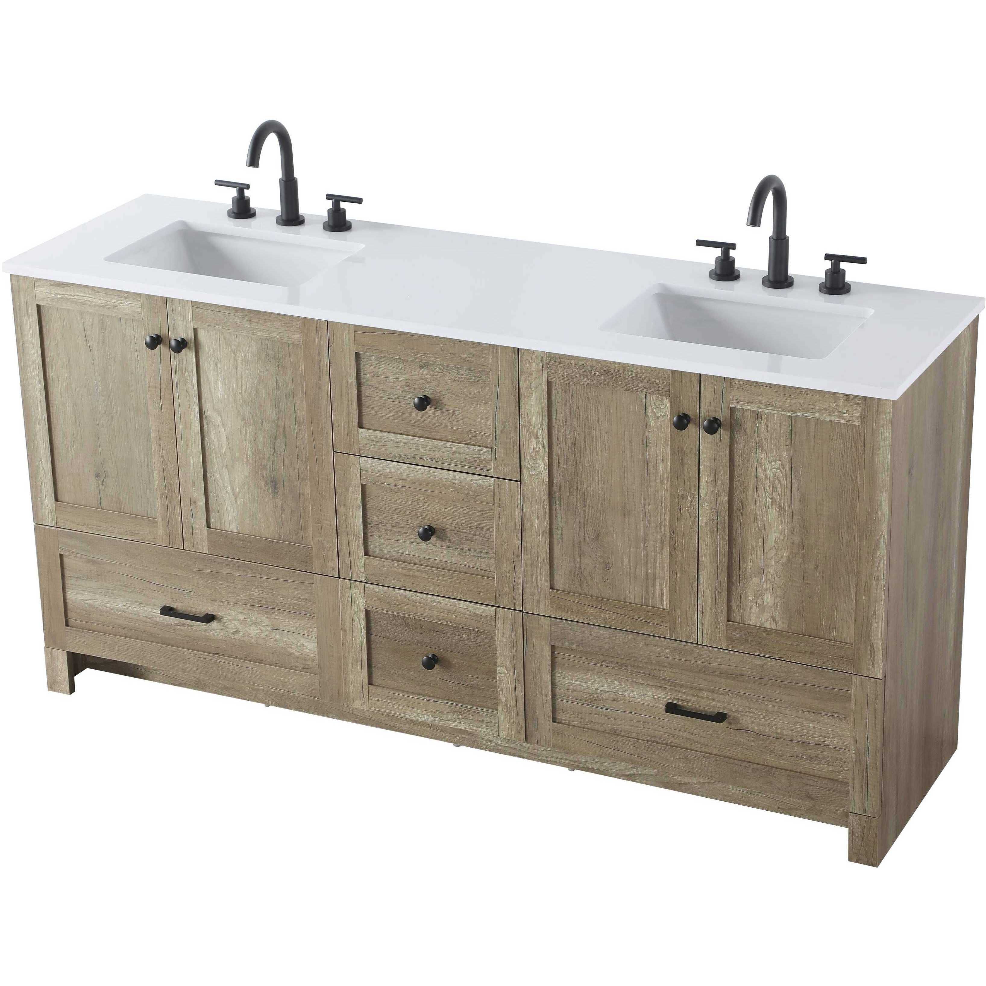 Soma 66 X 34 inch Natural Oak Bathroom Vanity Cabinet