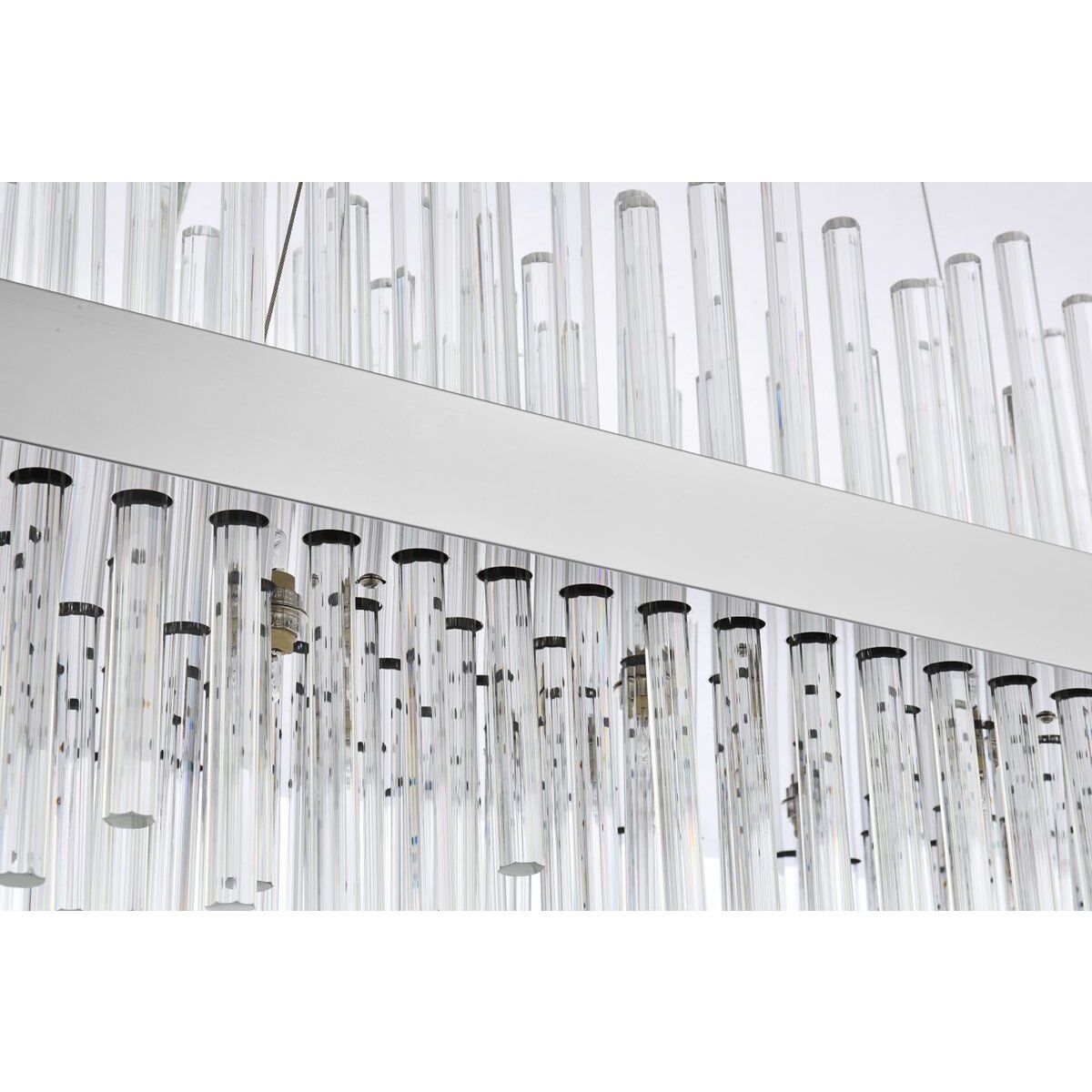 Dallas 24 Light 42 inch Chrome Linear Chandelier Ceiling Light