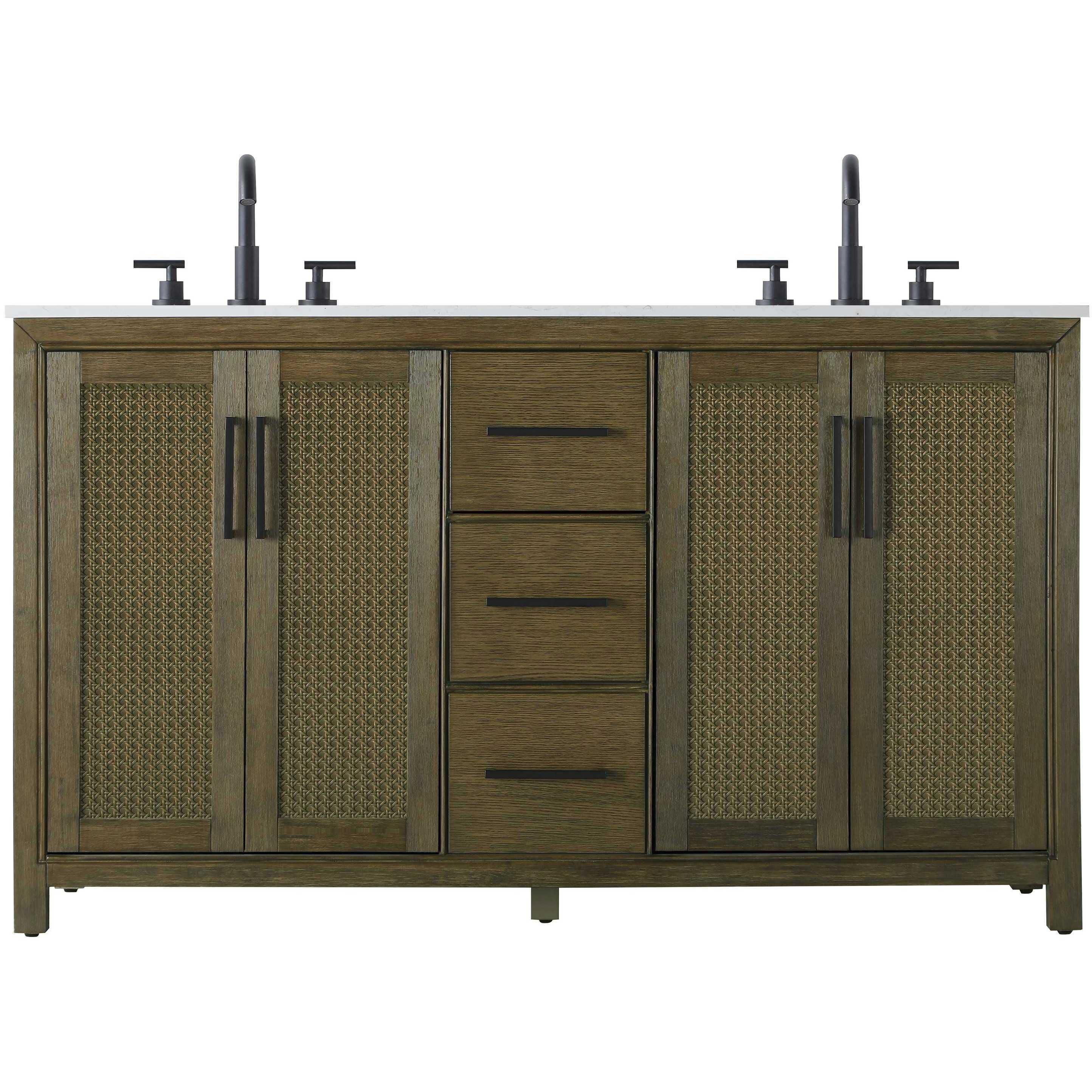 Alina 60 X 34 inch Hazel Oak Bathroom Vanity Cabinet