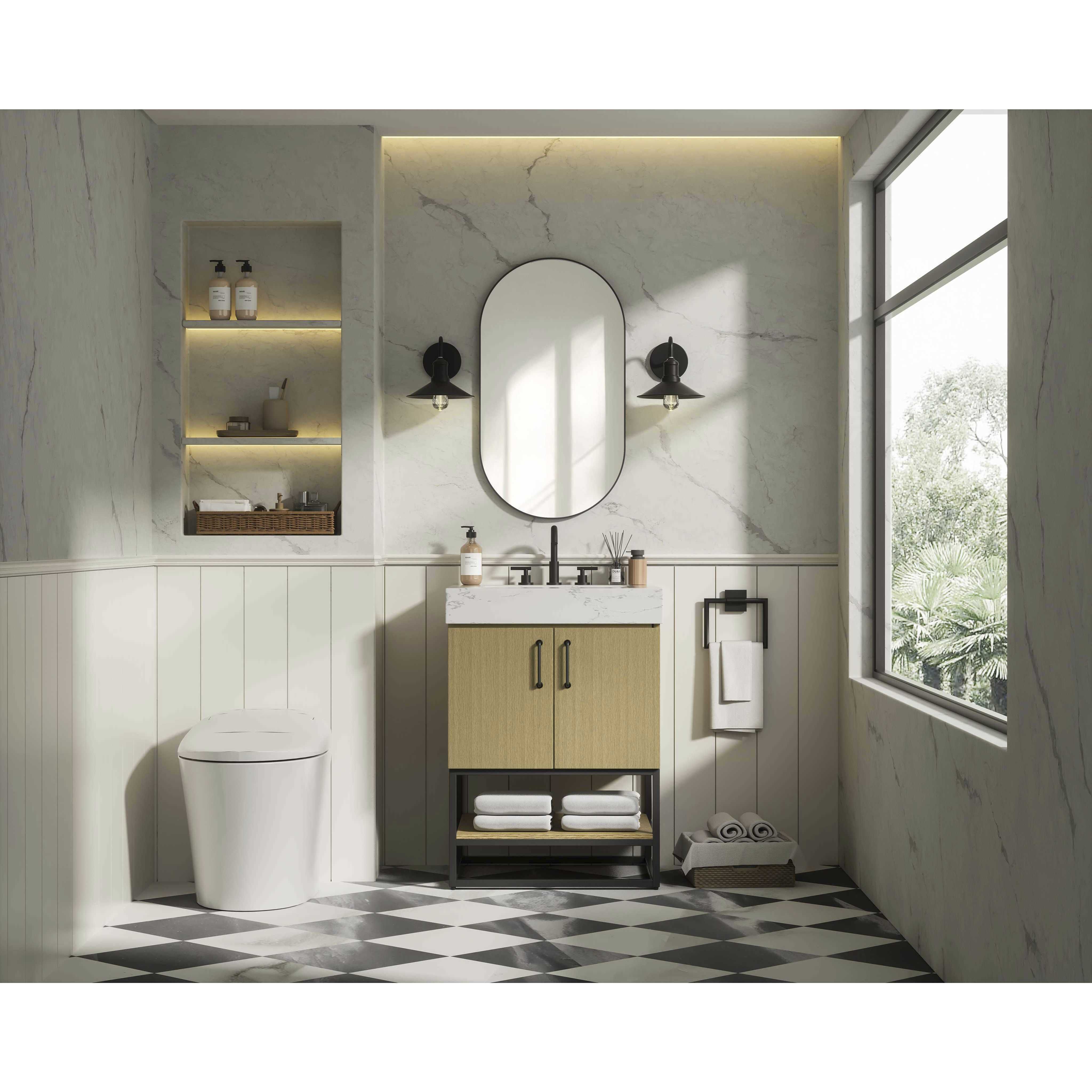 Caroline 24 X 34 inch Honey Brown Bathroom Vanity Cabinet