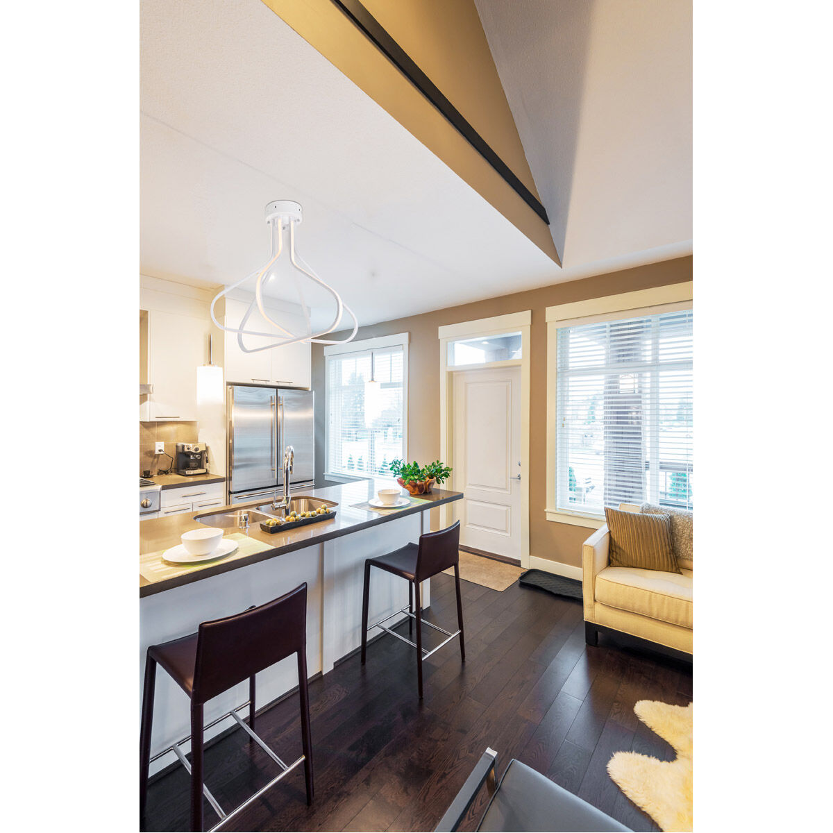 Dahlia LED 26.6 inch White Flush Mount Ceiling Light