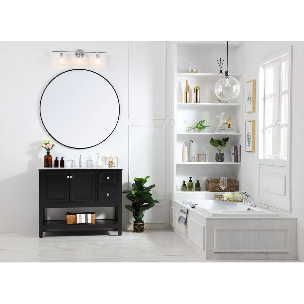 Metropolis 42 X 22 X 33.75 inch Black Vanity Sink Set
