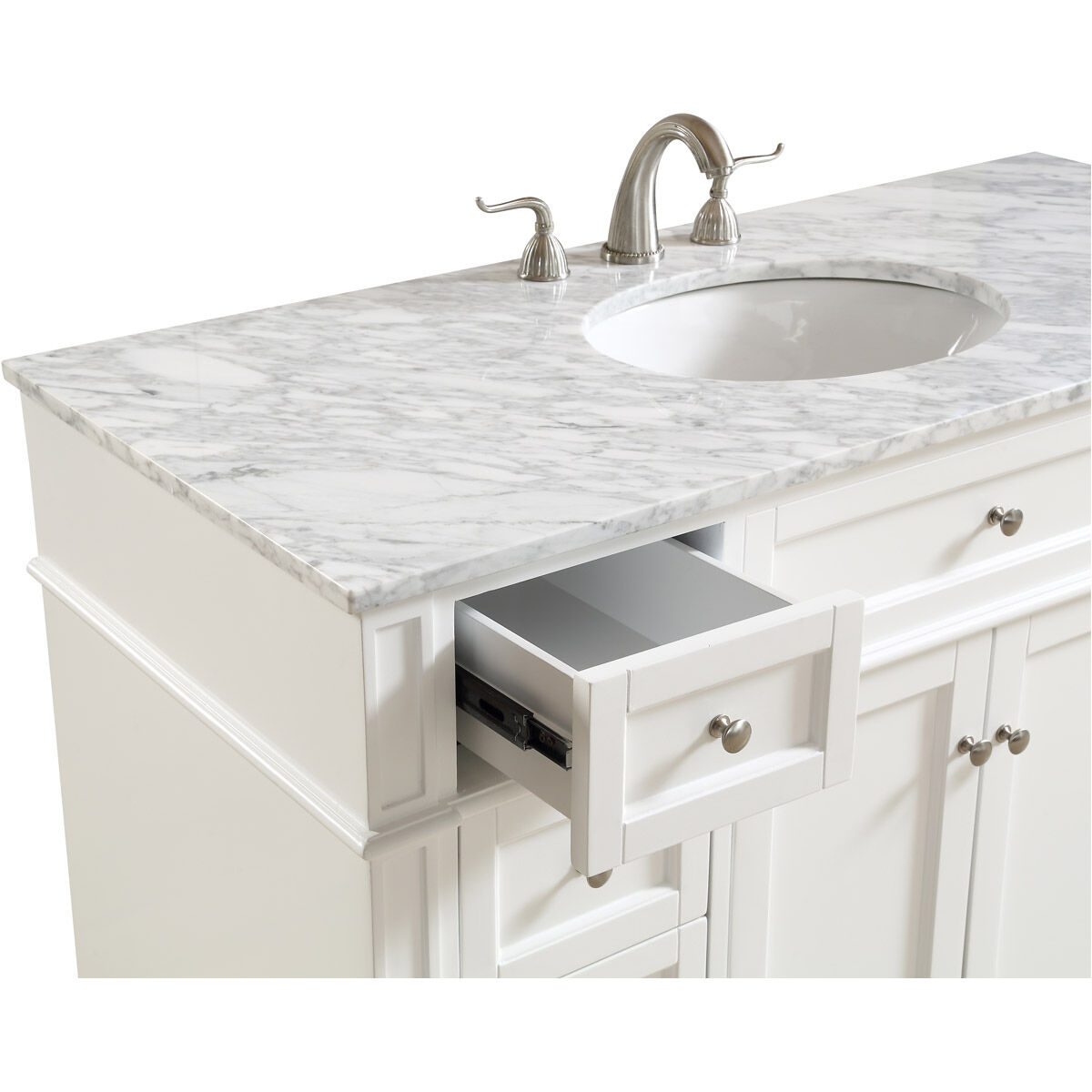 Park Avenue 48 X 35 inch White with Carrara White Marble Vanity Set