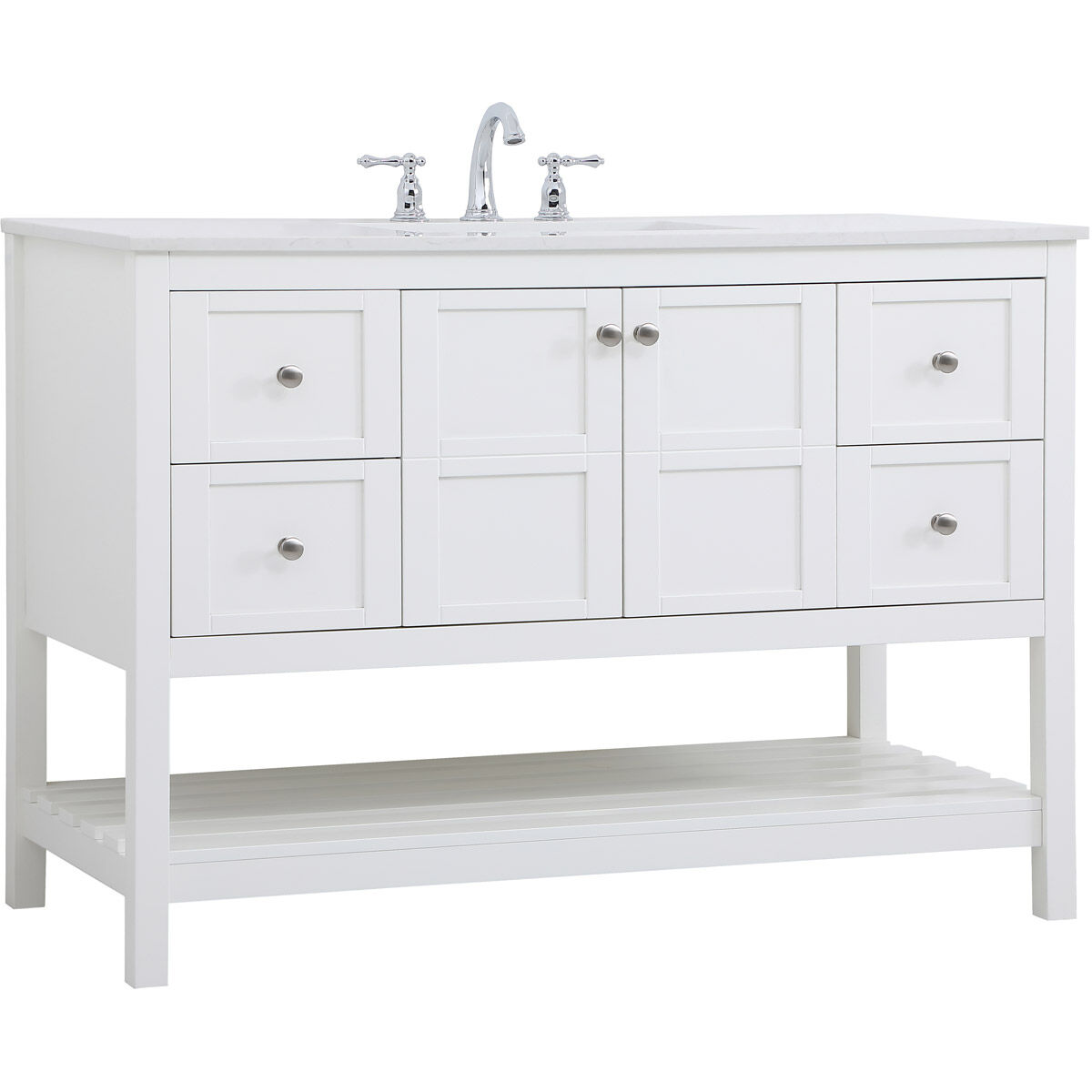 Theo 48 X 22 X 34 inch White Vanity Sink Set