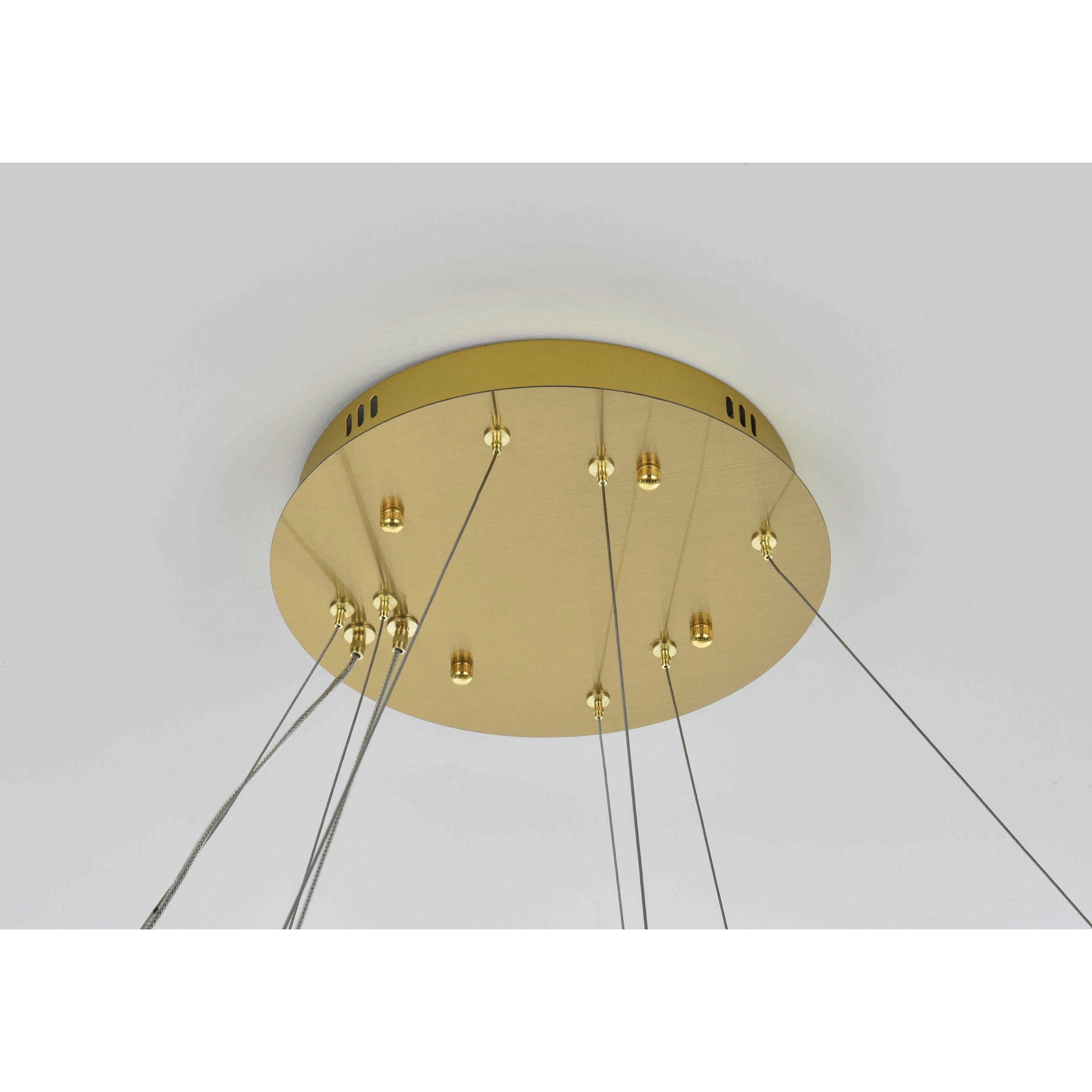 Bowen 2 Light 42 inch Satin Gold Chandelier Ceiling Light