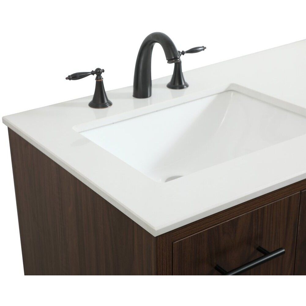 Cyrus 60 X 22 X 34 inch Walnut Vanity Sink Set