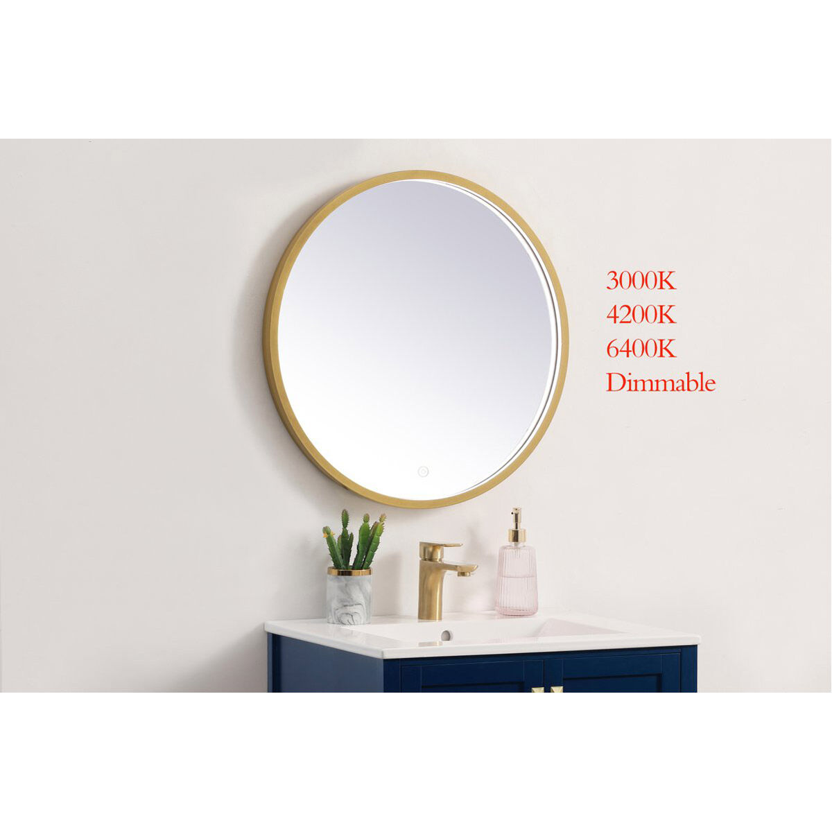 Pier 24 X 24 inch Brass LED Mirror