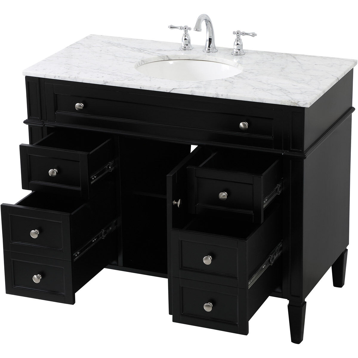 Park Avenue 42 X 21.5 X 35 inch Black Vanity Sink Set
