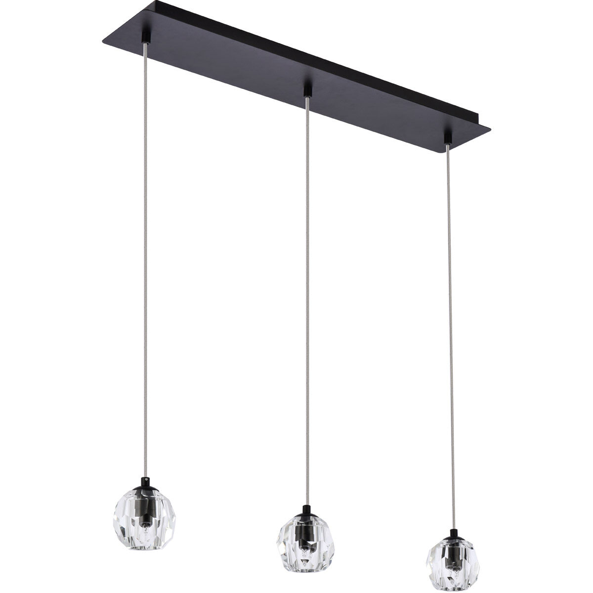 Eren 3 Light 28 inch Black Linear Pendant Ceiling Light