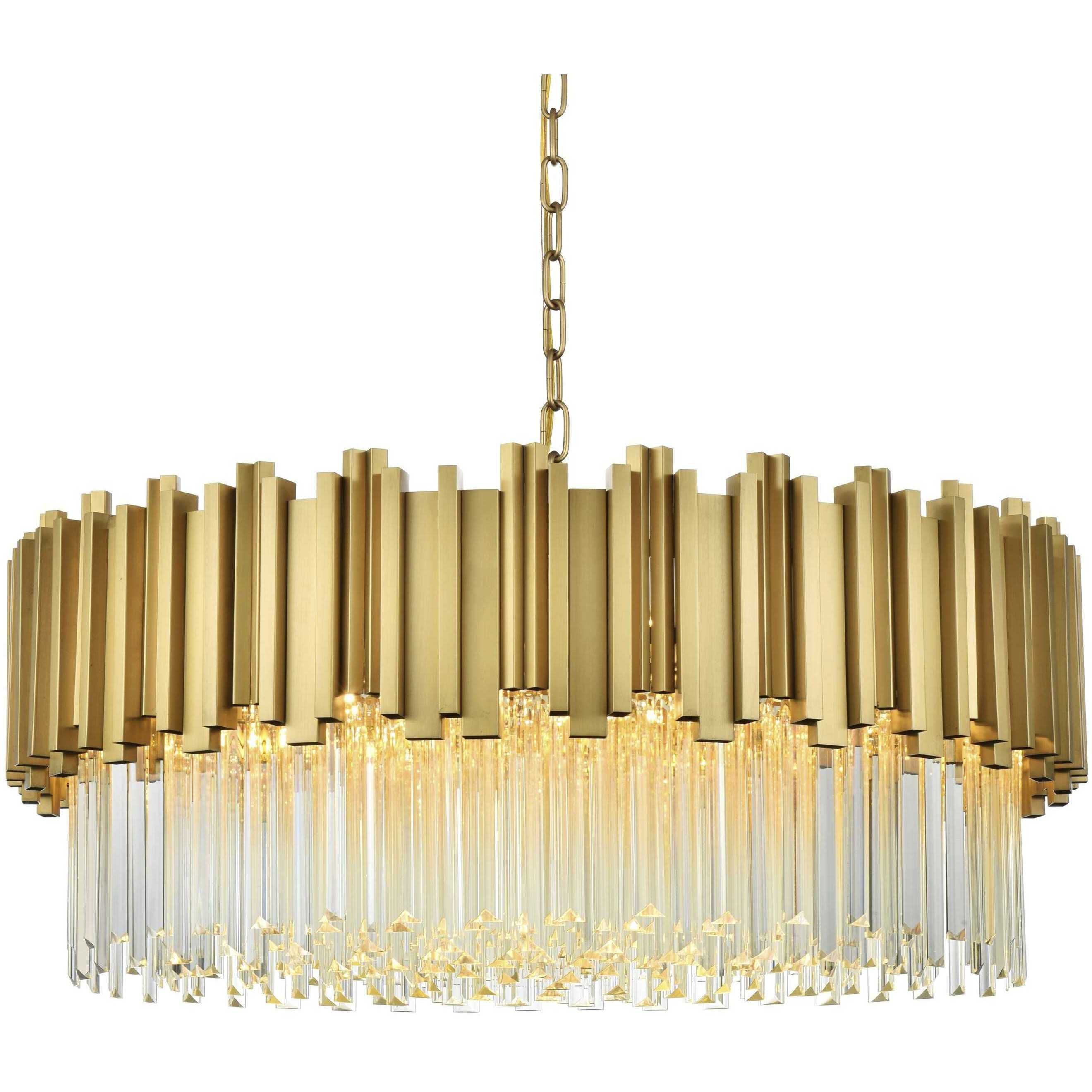 Willow 10 Light 32 inch Satin Gold Chandelier Ceiling Light