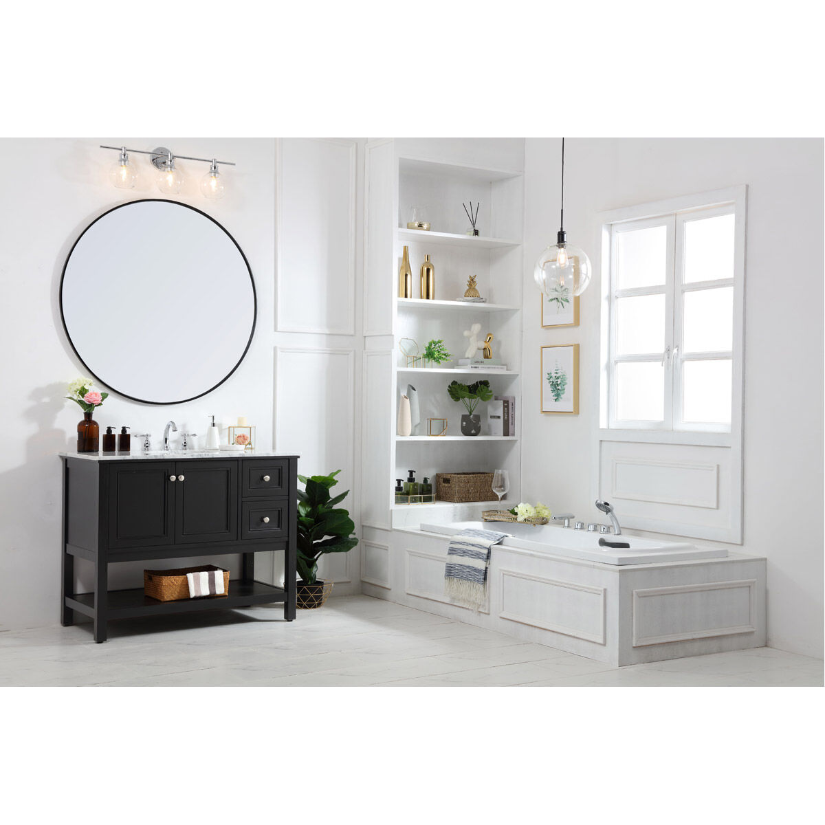 Metropolis 42 X 22 X 33.75 inch Black Vanity Sink Set