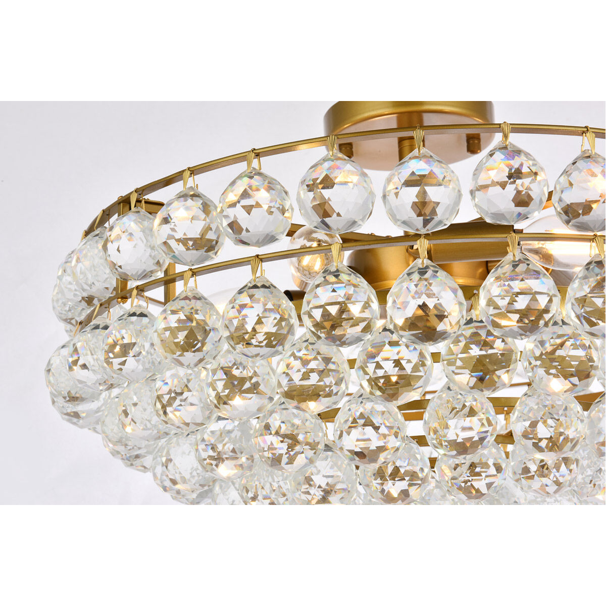 Savannah 5 Light 20 inch Brass Flush Mount Ceiling Light