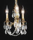 Lillie 3 Light 10 inch French Gold Pendant Ceiling Light in Clear, Royal Cut