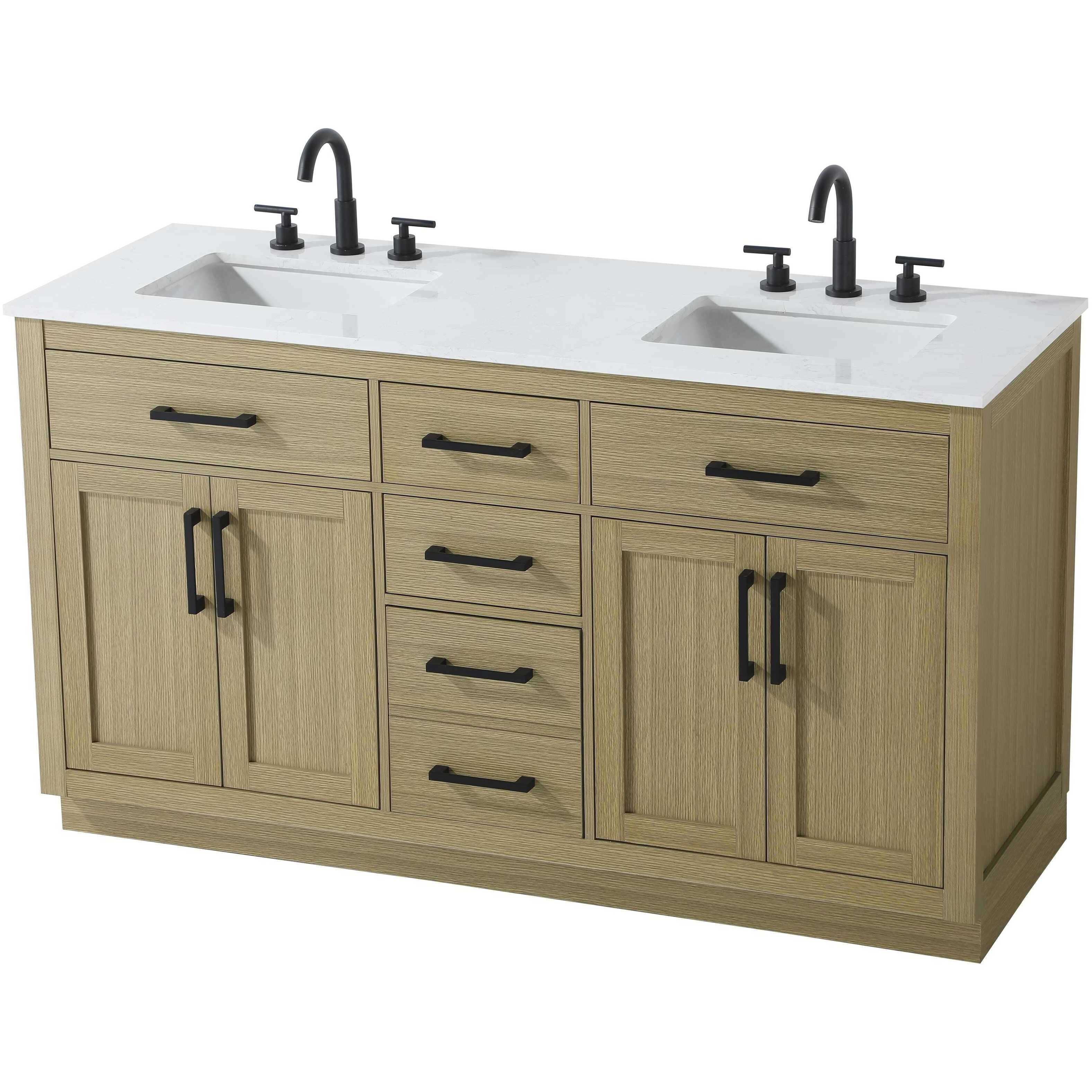 Alden 60 X 35 inch Honey Brown Bathroom Vanity Cabinet