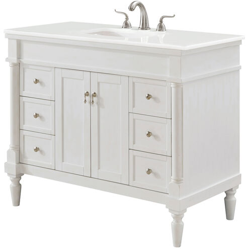 Lexington 42 X 21.5 X 35 inch Antique White Vanity Sink Set