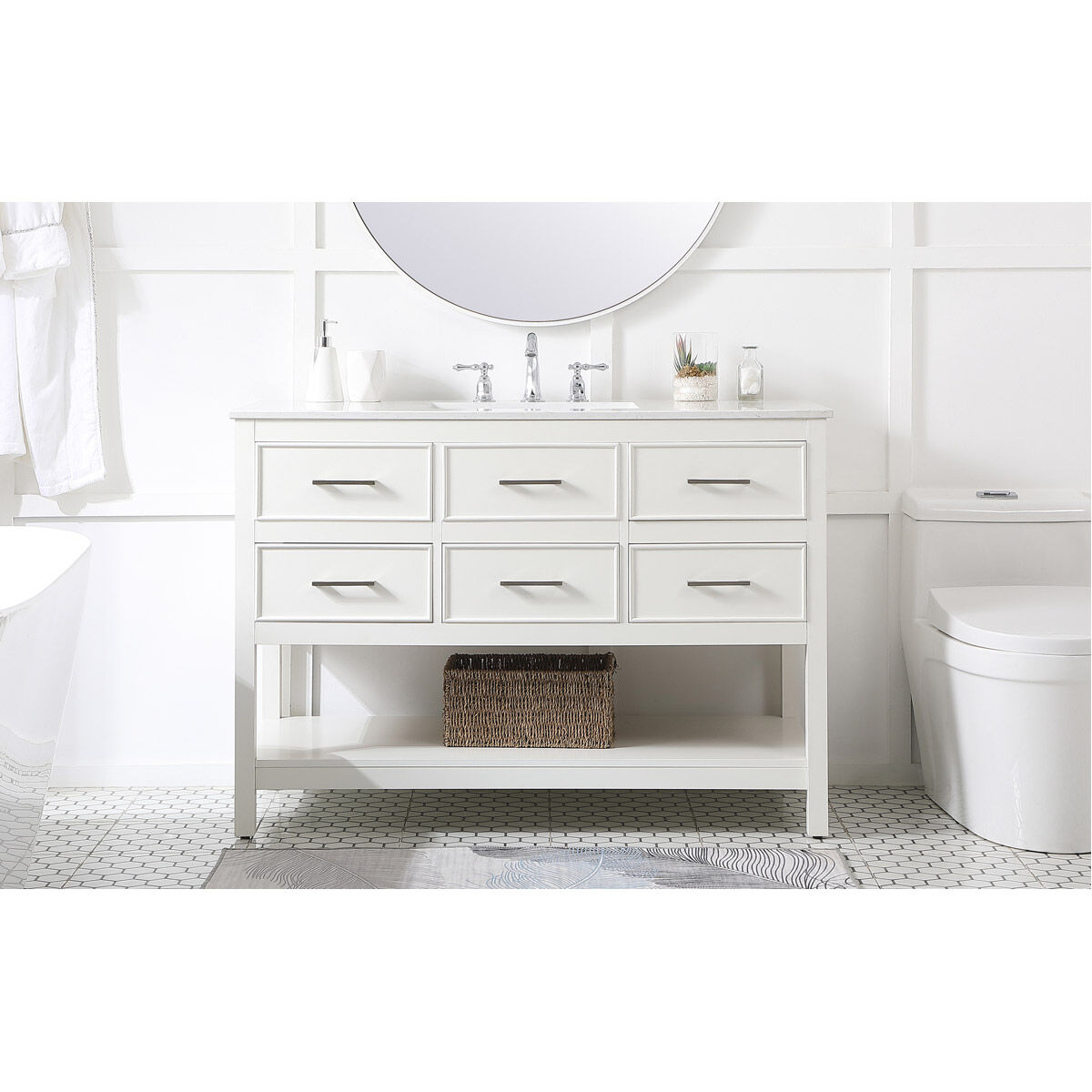 Sinclaire 48 X 22 X 34 inch White Vanity Sink Set