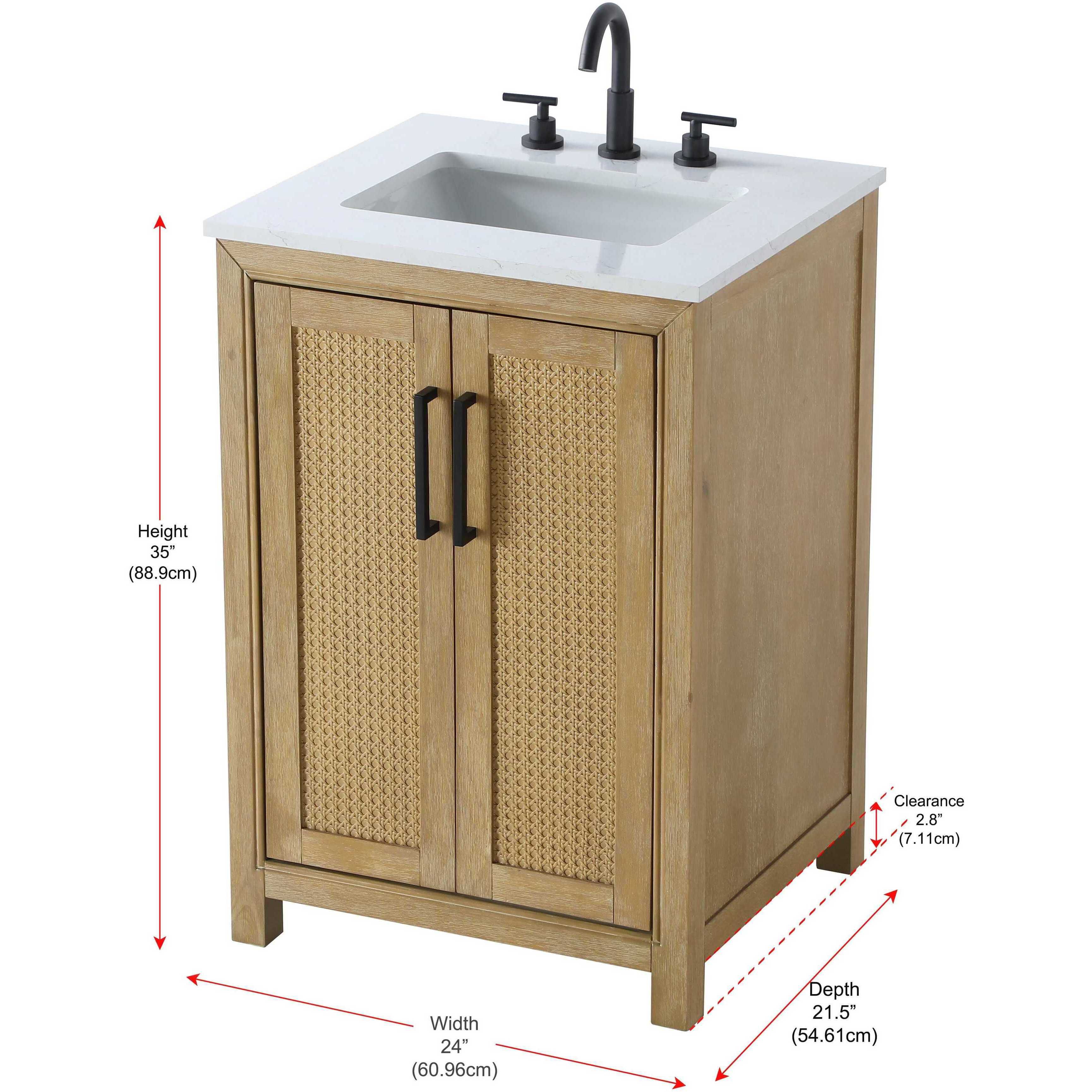 Alina 24 X 35 inch Linen Oak Bathroom Vanity Cabinet