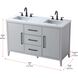 Millie 54 X 35 inch Grey Bathroom Vanity Cabinet