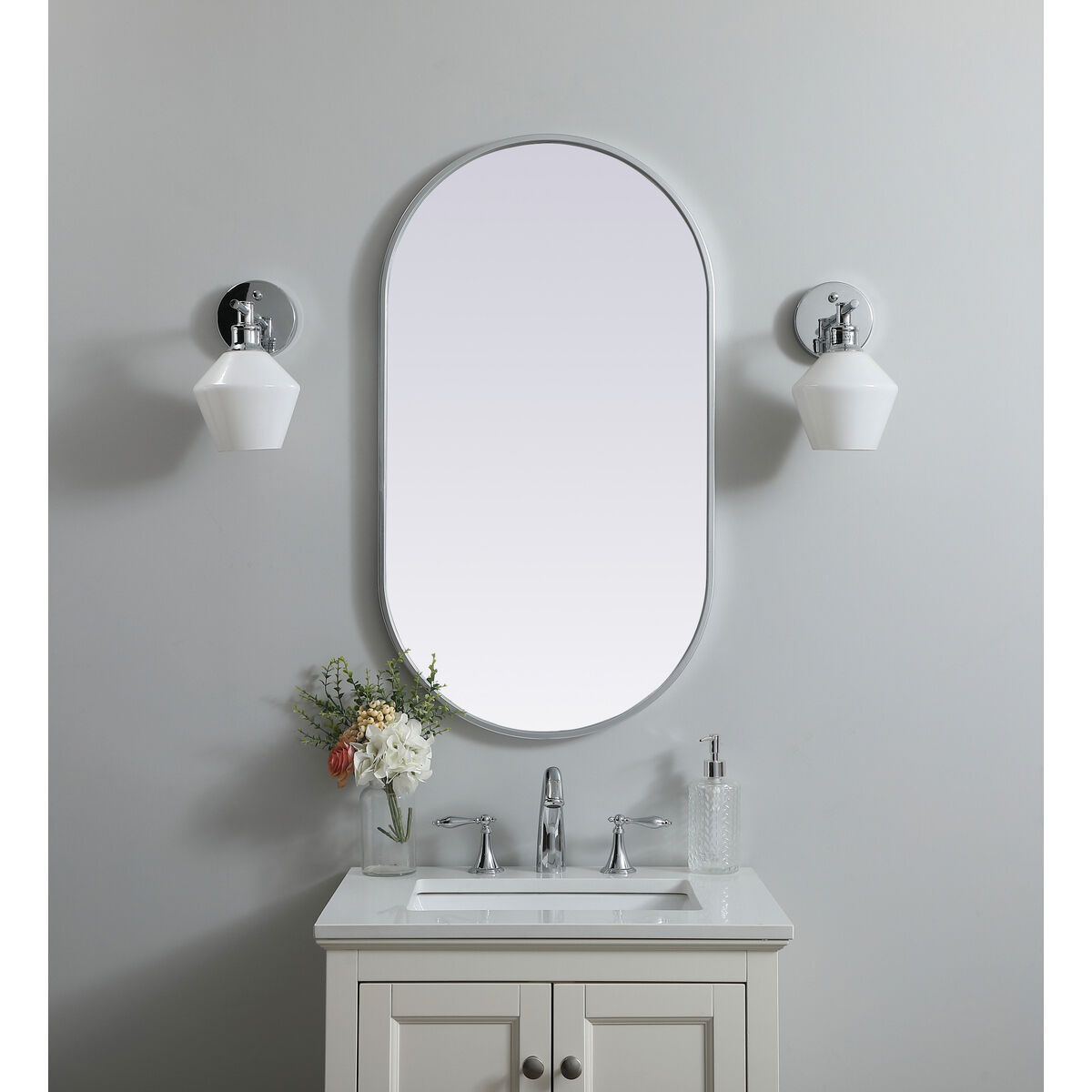 Asha 36 X 20 inch Silver Mirror in 20 x 36