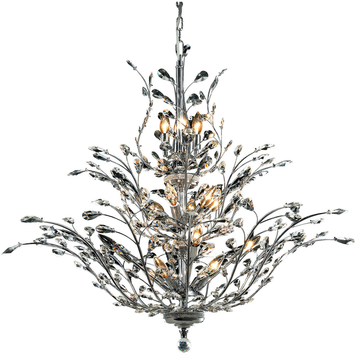 Orchid 18 Light 41 inch Chrome Foyer Ceiling Light in Royal Cut