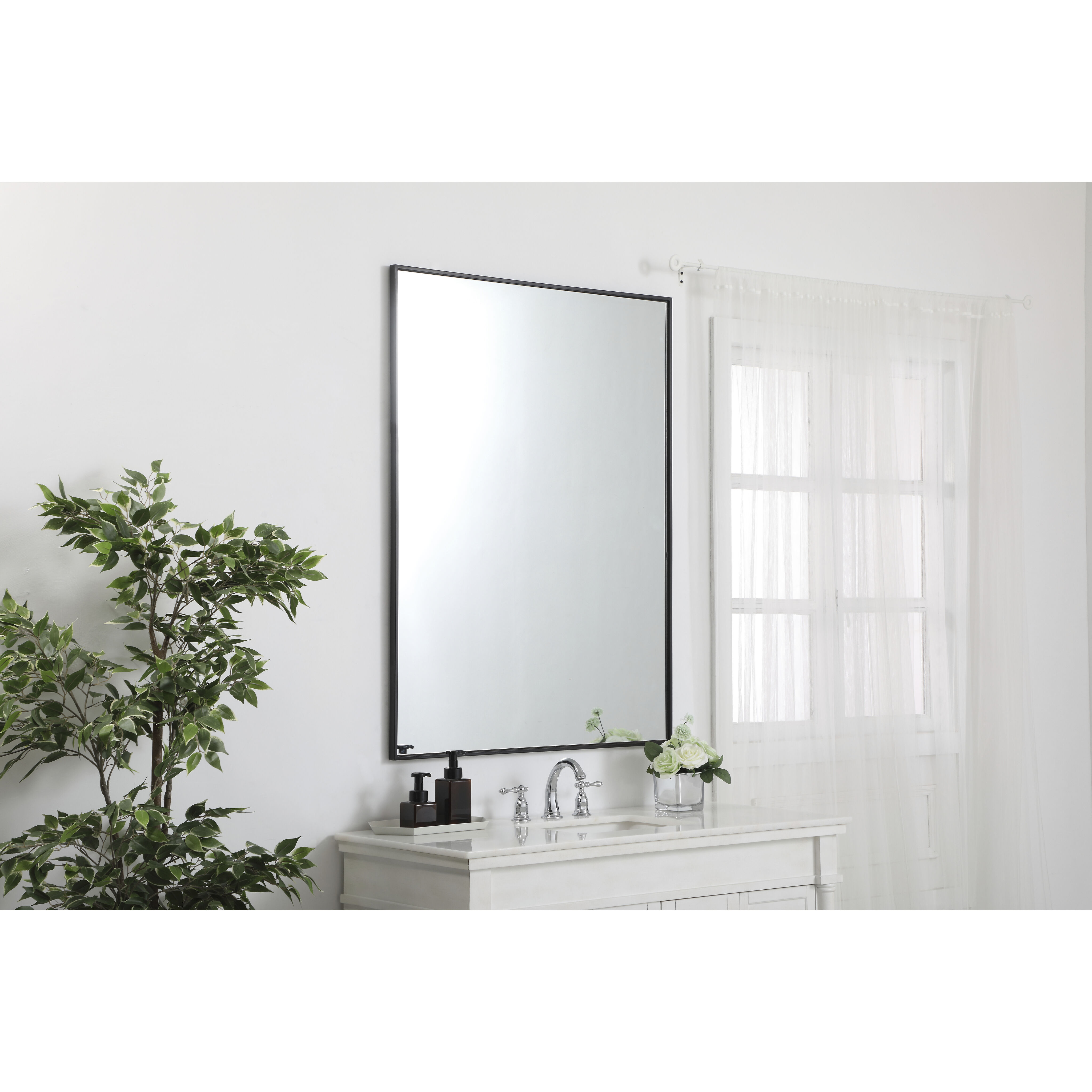 Monet 48 X 36 inch Black Wall Mirror