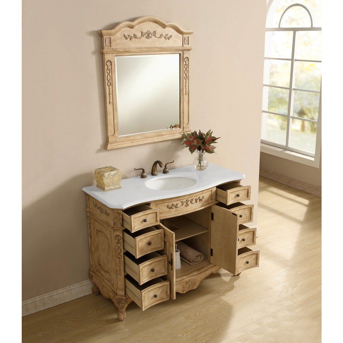 Danville 48 X 21 X 36 inch Antique Beige Vanity Sink Set