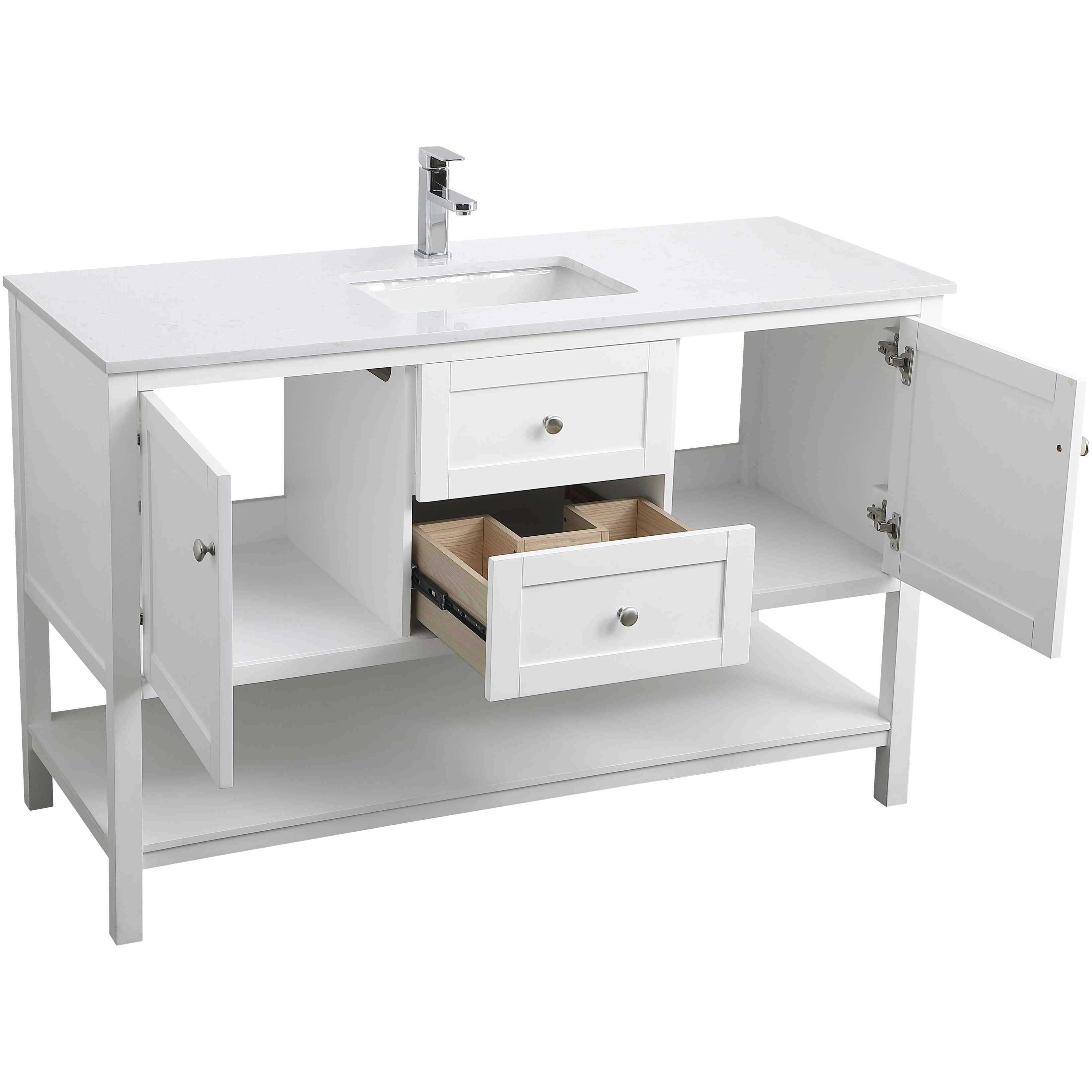 Heath 54 X 21.5 X 35 inch White Vanity Sink Set