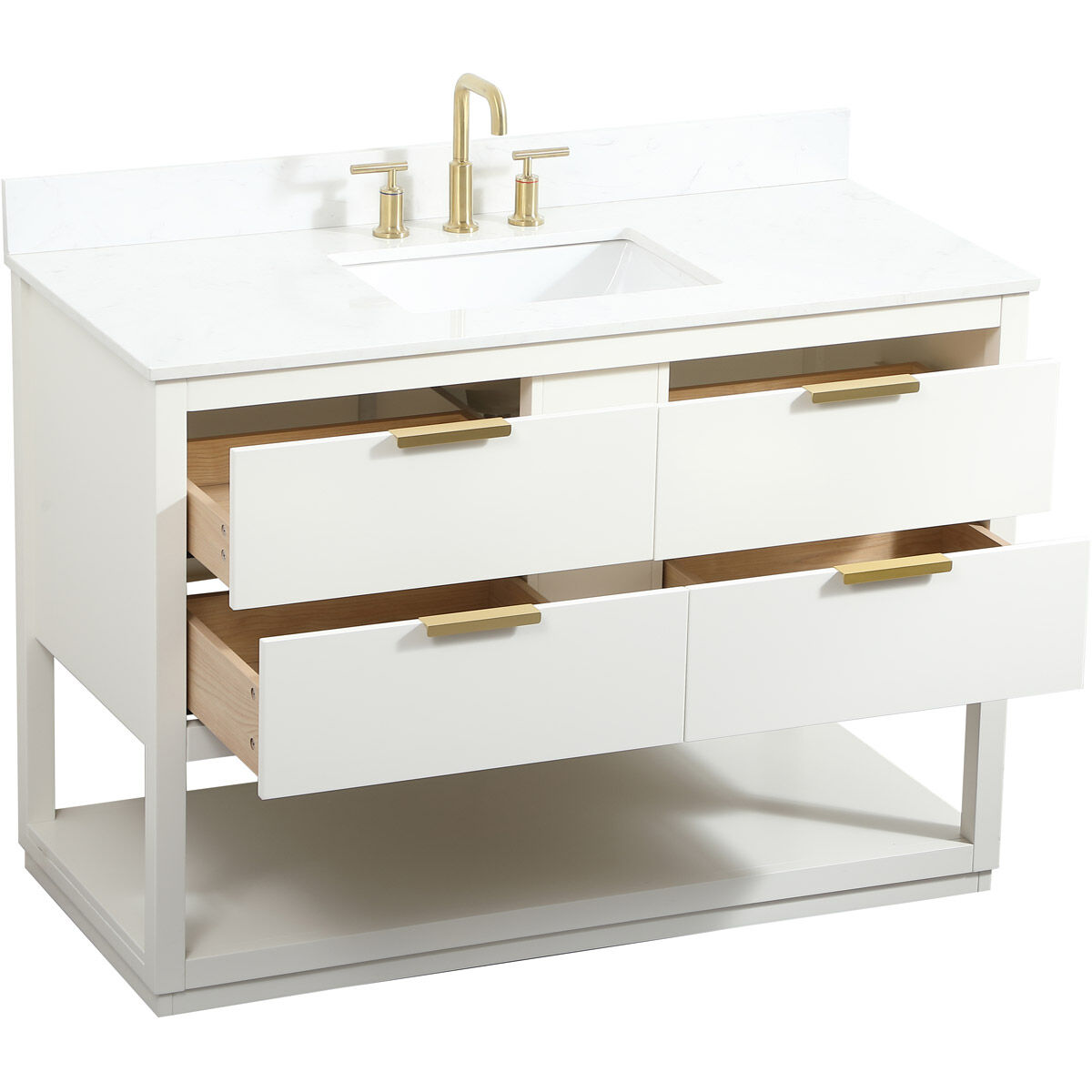 Larkin 48 X 22 X 34 inch White Vanity Sink Set