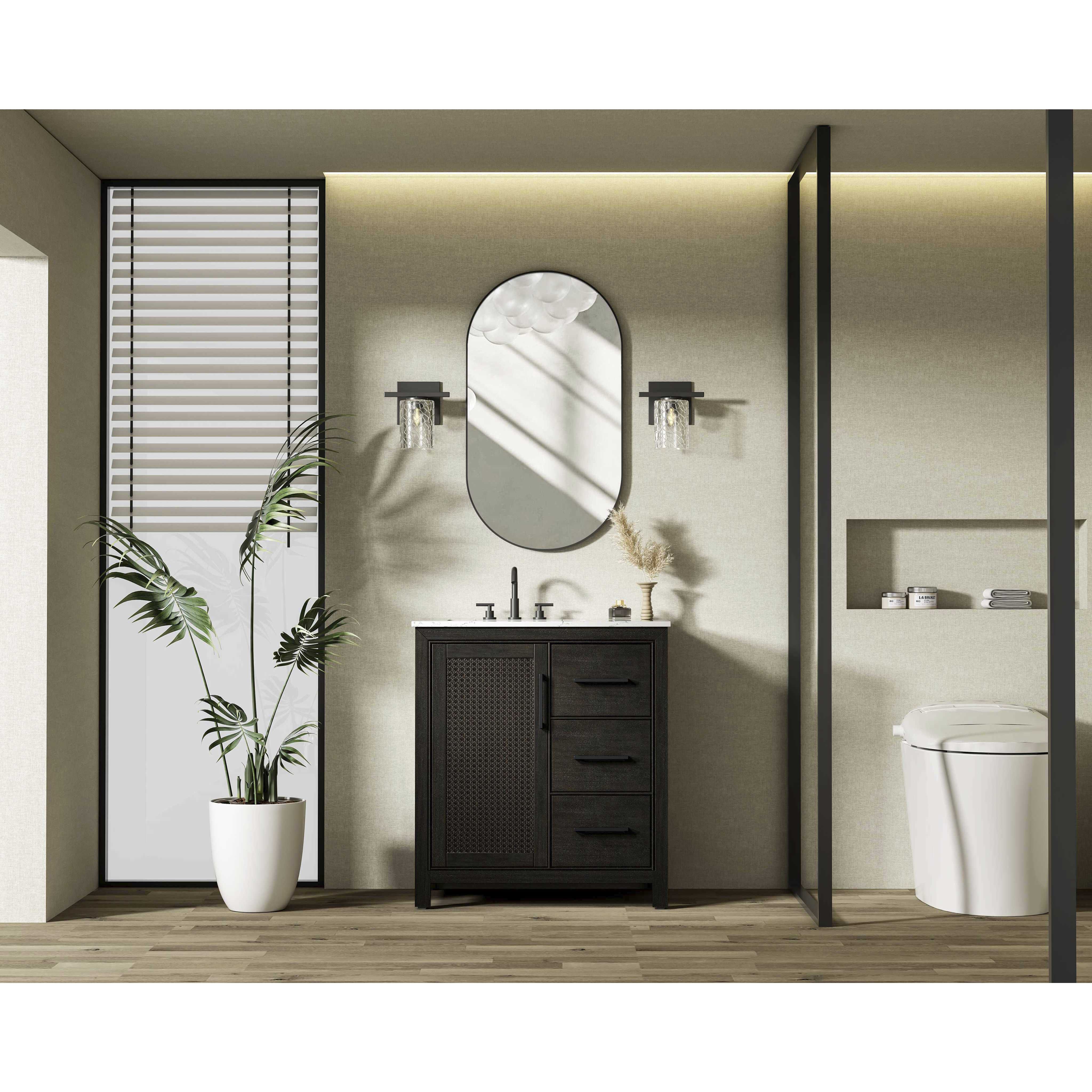 Alina 32 X 34 inch Chocolate Oak Bathroom Vanity Cabinet