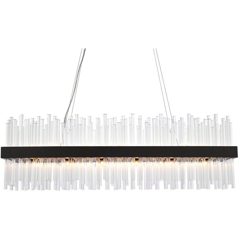 Dallas 24 Light 42 inch Black Linear Chandelier Ceiling Light