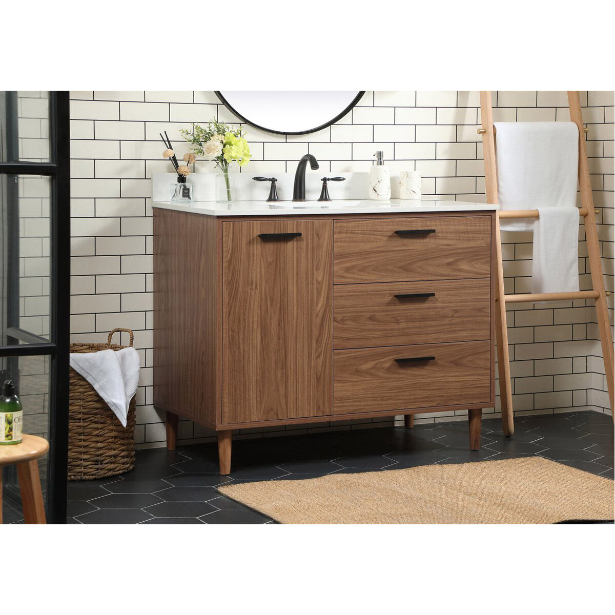 Baldwin 42 X 22 X 34 inch Walnut Brown Vanity Sink Set