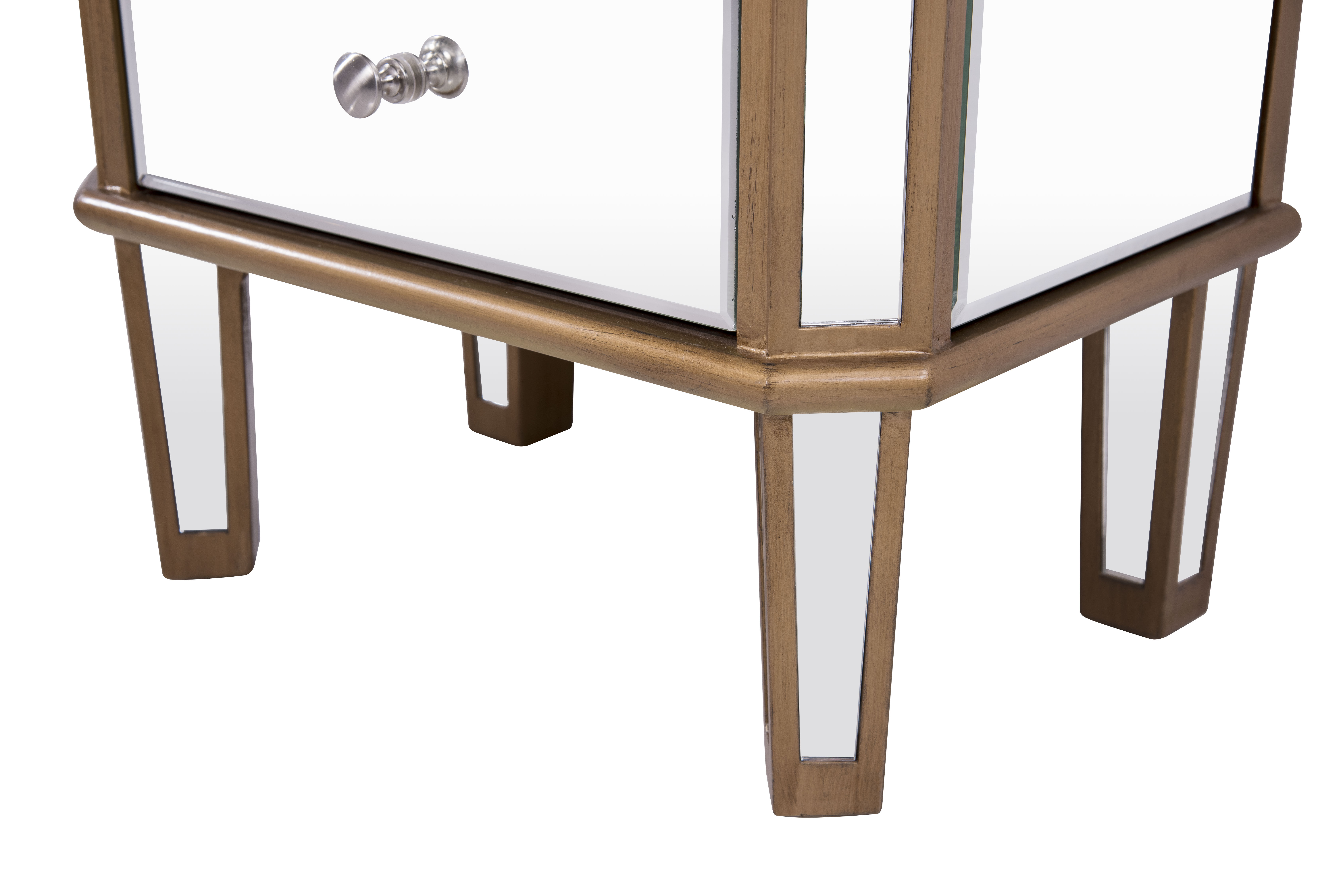 Contempo 41 inch Gold Paint Jewelry Armoire