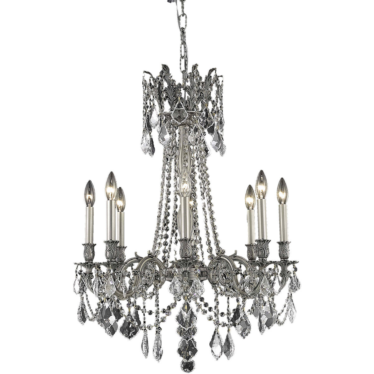 Rosalia 8 Light 24 inch Pewter Dining Chandelier Ceiling Light in Clear, Royal Cut