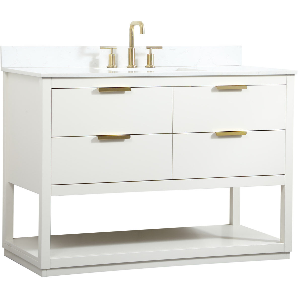 Larkin 48 X 22 X 34 inch White Vanity Sink Set