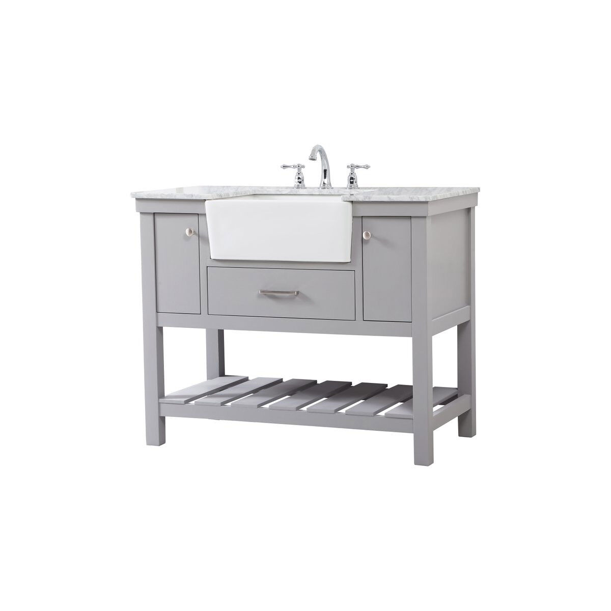 Clement 42 X 22 X 34.13 inch Grey Bathroom Vanity Cabinet