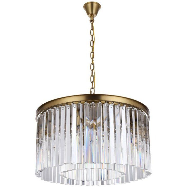 Sydney 8 Light 26 inch Satin Gold Chandelier Ceiling Light in Clear