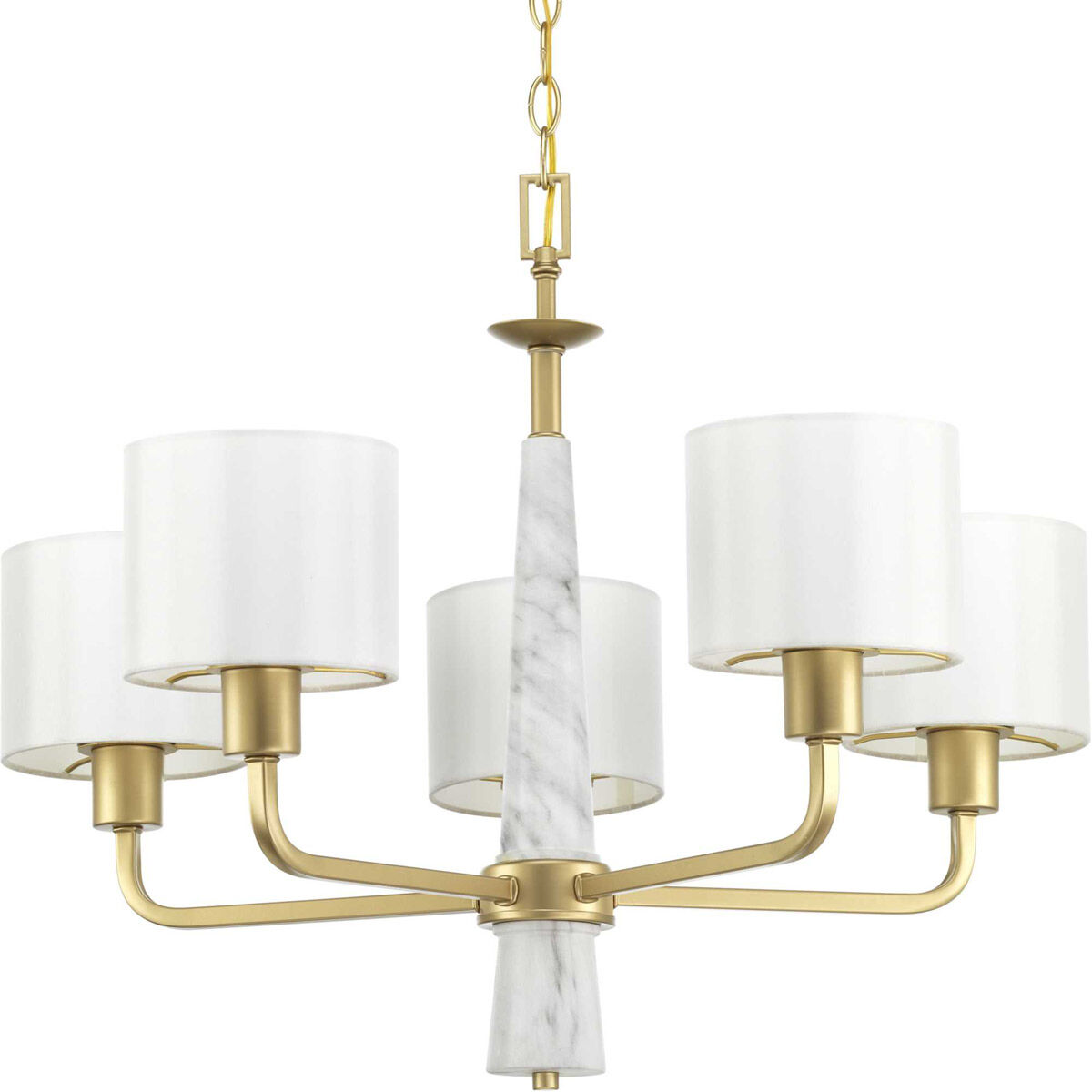 Santa Barbara 5 Light 27 inch Vintage Gold Chandelier Ceiling Light, Design Series
