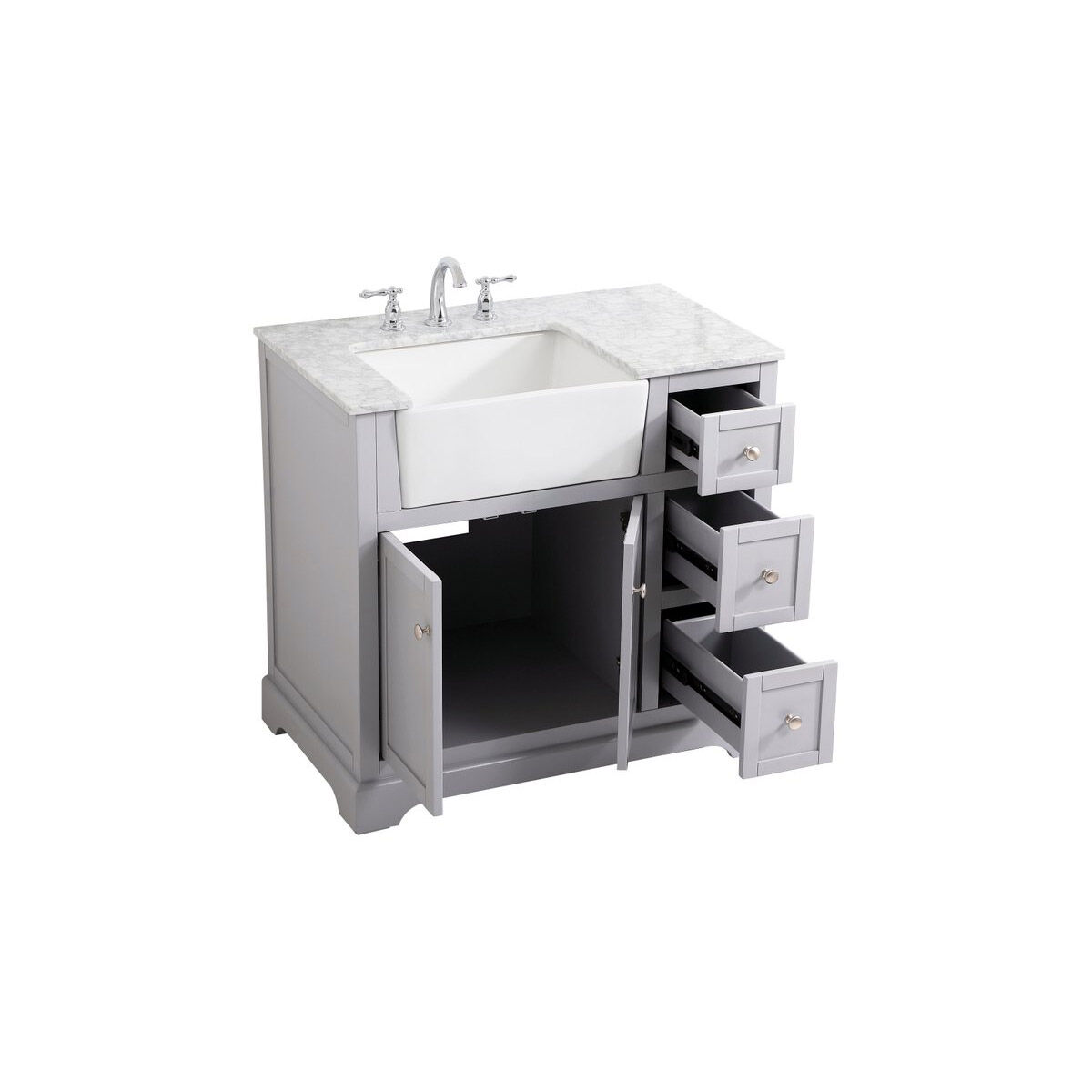 Franklin 36 X 22 X 34.75 inch Grey Bathroom Vanity Cabinet