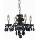 Rococo 4 Light 15 inch Black Dining Chandelier Ceiling Light in Jet Black